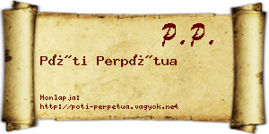 Póti Perpétua névjegykártya